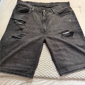 Distressed Black Denim Shorts for Men- Levi’s